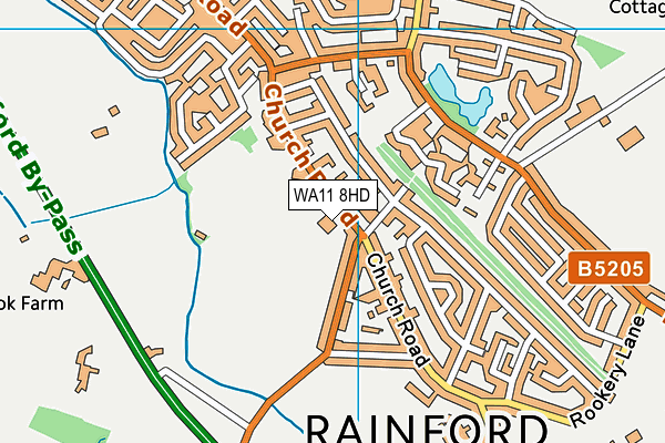 WA11 8HD map - OS VectorMap District (Ordnance Survey)