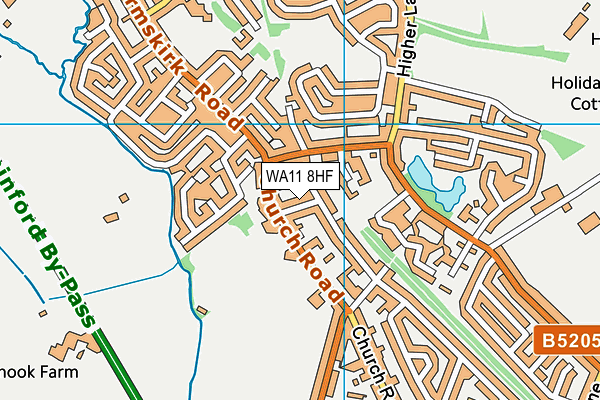 WA11 8HF map - OS VectorMap District (Ordnance Survey)