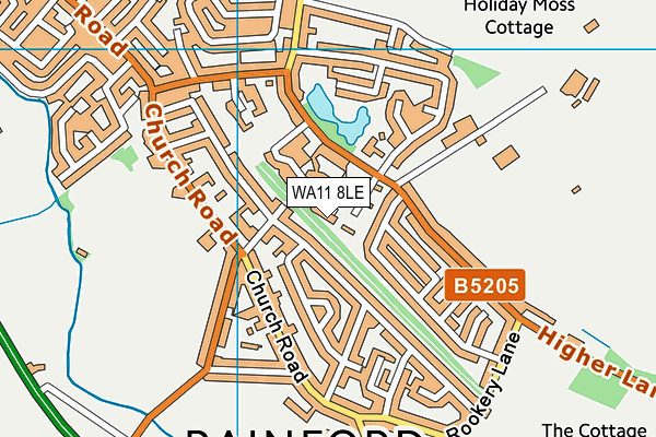 WA11 8LE map - OS VectorMap District (Ordnance Survey)
