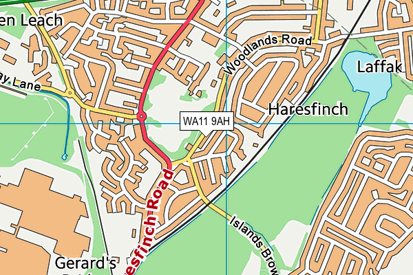 WA11 9AH map - OS VectorMap District (Ordnance Survey) WA11 9AH map - OS VectorMap District (Ordnance Survey)