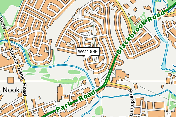 WA11 9BE map - OS VectorMap District (Ordnance Survey) WA11 9BE map - OS VectorMap District (Ordnance Survey)