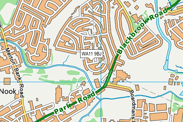 WA11 9BJ map - OS VectorMap District (Ordnance Survey) WA11 9BJ map - OS VectorMap District (Ordnance Survey)
