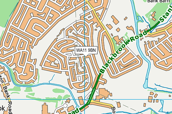 WA11 9BN map - OS VectorMap District (Ordnance Survey) WA11 9BN map - OS VectorMap District (Ordnance Survey)