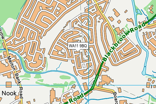 WA11 9BQ map - OS VectorMap District (Ordnance Survey) WA11 9BQ map - OS VectorMap District (Ordnance Survey)