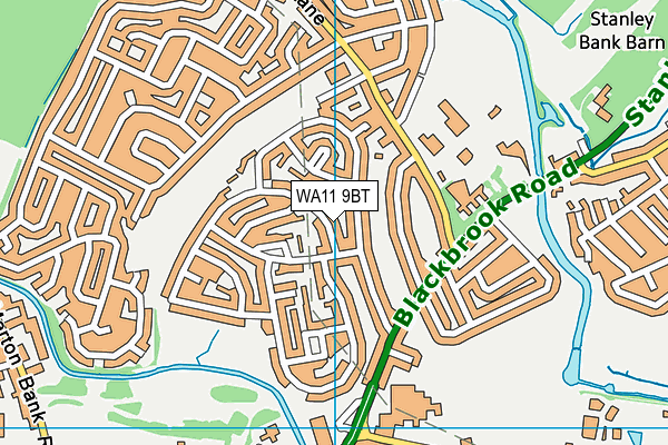 WA11 9BT map - OS VectorMap District (Ordnance Survey) WA11 9BT map - OS VectorMap District (Ordnance Survey)