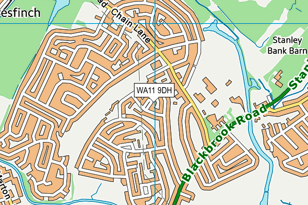 WA11 9DH map - OS VectorMap District (Ordnance Survey) WA11 9DH map - OS VectorMap District (Ordnance Survey)