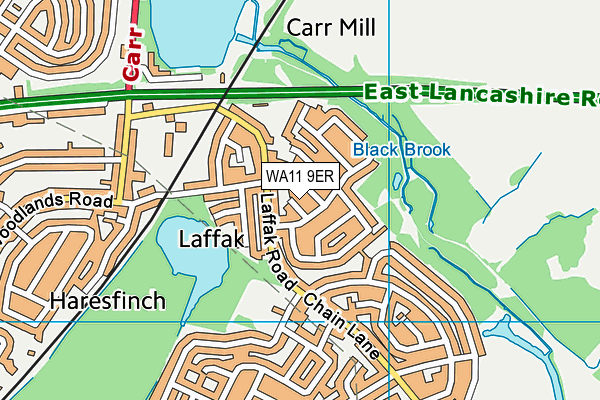 WA11 9ER map - OS VectorMap District (Ordnance Survey) WA11 9ER map - OS VectorMap District (Ordnance Survey)