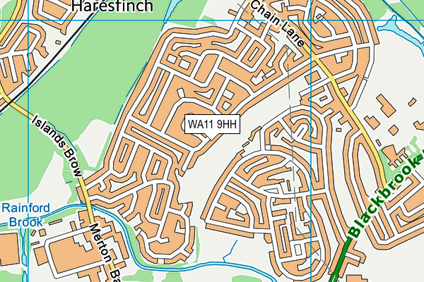 WA11 9HH map - OS VectorMap District (Ordnance Survey) WA11 9HH map - OS VectorMap District (Ordnance Survey)