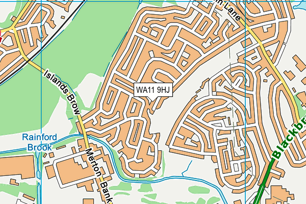 WA11 9HJ map - OS VectorMap District (Ordnance Survey) WA11 9HJ map - OS VectorMap District (Ordnance Survey)