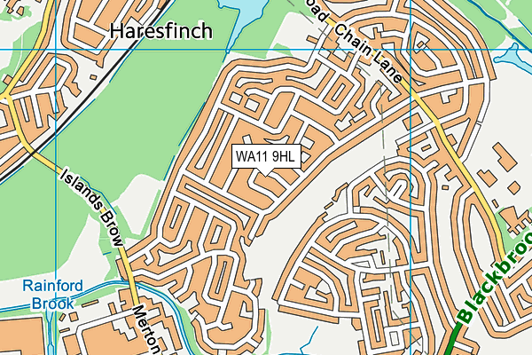 WA11 9HL map - OS VectorMap District (Ordnance Survey) WA11 9HL map - OS VectorMap District (Ordnance Survey)