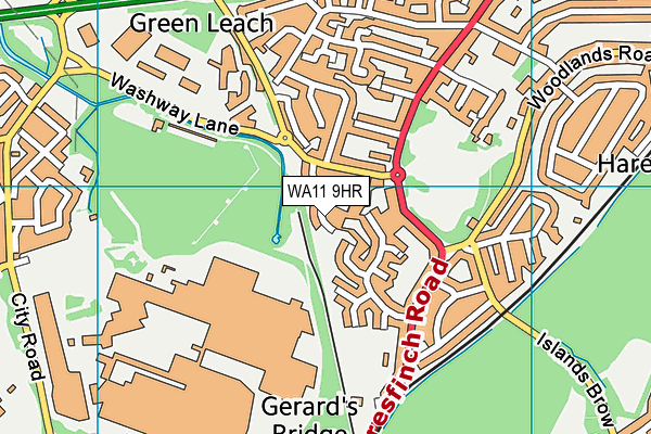 WA11 9HR map - OS VectorMap District (Ordnance Survey) WA11 9HR map - OS VectorMap District (Ordnance Survey)