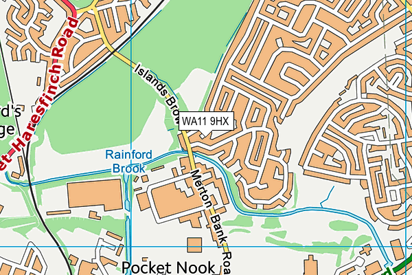 WA11 9HX map - OS VectorMap District (Ordnance Survey) WA11 9HX map - OS VectorMap District (Ordnance Survey)