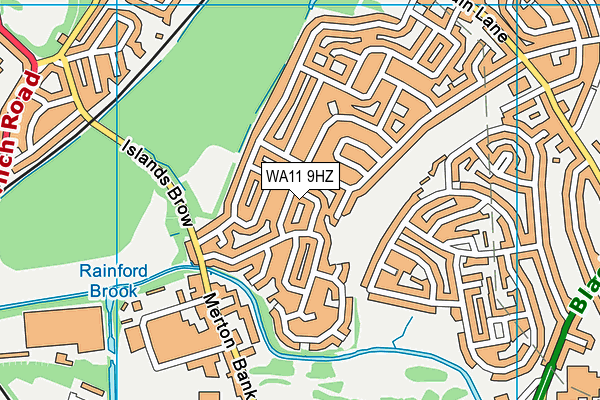 WA11 9HZ map - OS VectorMap District (Ordnance Survey) WA11 9HZ map - OS VectorMap District (Ordnance Survey)