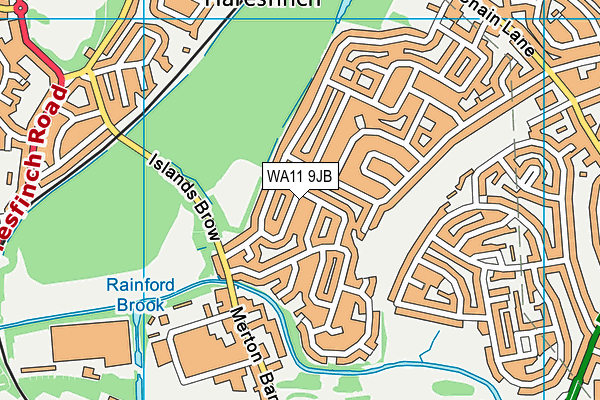 WA11 9JB map - OS VectorMap District (Ordnance Survey) WA11 9JB map - OS VectorMap District (Ordnance Survey)