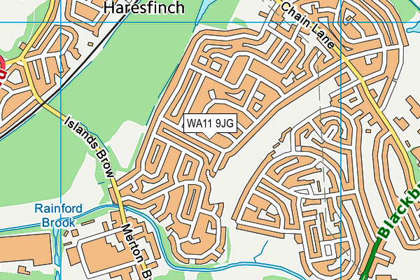 WA11 9JG map - OS VectorMap District (Ordnance Survey) WA11 9JG map - OS VectorMap District (Ordnance Survey)