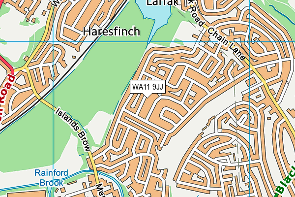 WA11 9JJ map - OS VectorMap District (Ordnance Survey) WA11 9JJ map - OS VectorMap District (Ordnance Survey)