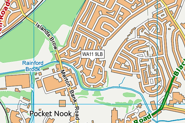 WA11 9LB map - OS VectorMap District (Ordnance Survey) WA11 9LB map - OS VectorMap District (Ordnance Survey)