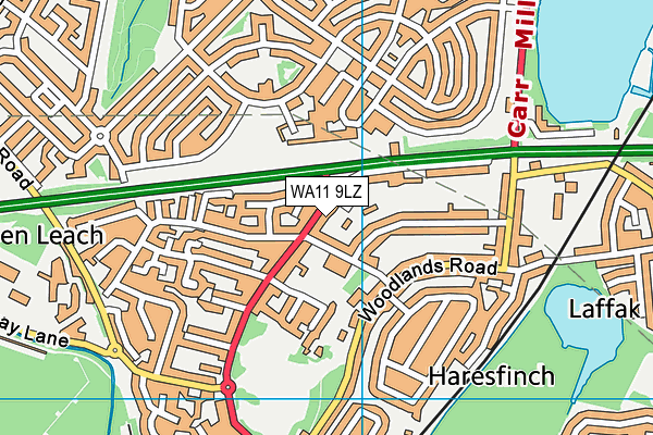 WA11 9LZ map - OS VectorMap District (Ordnance Survey)