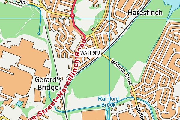 WA11 9PJ map - OS VectorMap District (Ordnance Survey) WA11 9PJ map - OS VectorMap District (Ordnance Survey)
