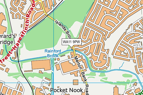 WA11 9PW map - OS VectorMap District (Ordnance Survey) WA11 9PW map - OS VectorMap District (Ordnance Survey)