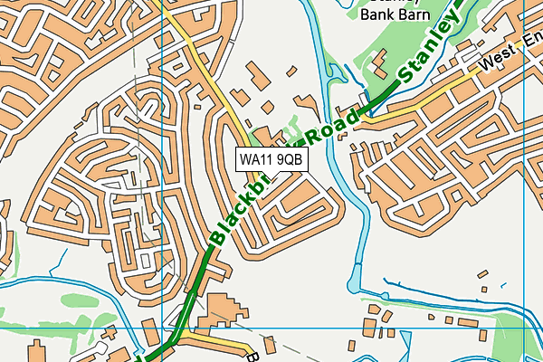 WA11 9QB map - OS VectorMap District (Ordnance Survey) WA11 9QB map - OS VectorMap District (Ordnance Survey)