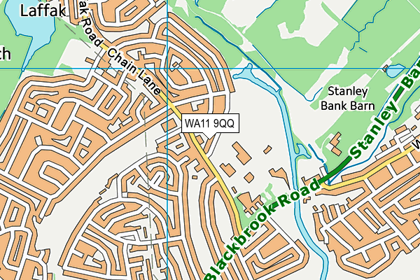 WA11 9QQ map - OS VectorMap District (Ordnance Survey) WA11 9QQ map - OS VectorMap District (Ordnance Survey)