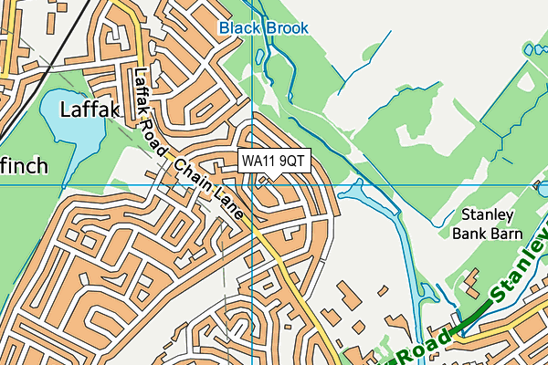 WA11 9QT map - OS VectorMap District (Ordnance Survey) WA11 9QT map - OS VectorMap District (Ordnance Survey)