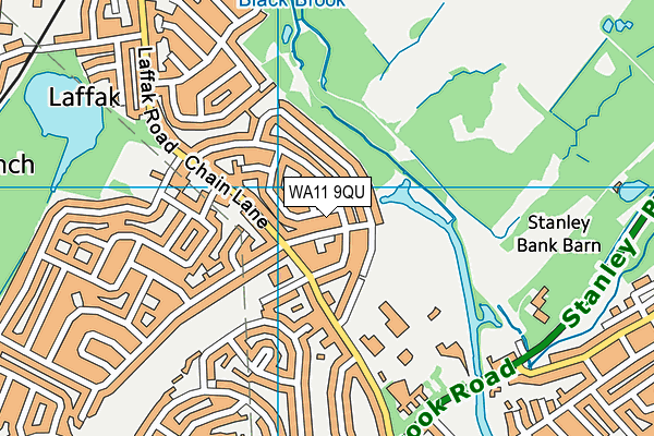 WA11 9QU map - OS VectorMap District (Ordnance Survey) WA11 9QU map - OS VectorMap District (Ordnance Survey)