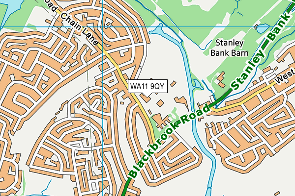WA11 9QY map - OS VectorMap District (Ordnance Survey) WA11 9QY map - OS VectorMap District (Ordnance Survey)