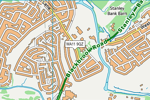 WA11 9QZ map - OS VectorMap District (Ordnance Survey) WA11 9QZ map - OS VectorMap District (Ordnance Survey)