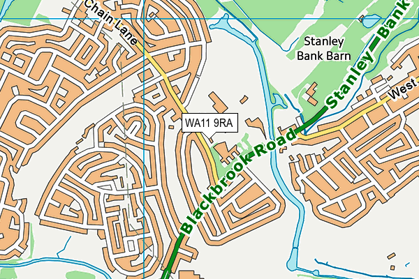 WA11 9RA map - OS VectorMap District (Ordnance Survey) WA11 9RA map - OS VectorMap District (Ordnance Survey)