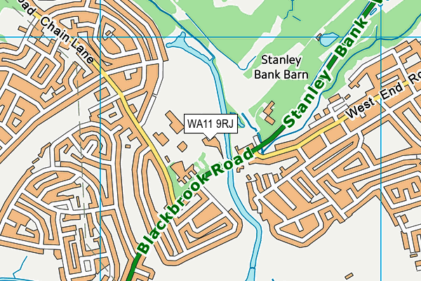WA11 9RJ map - OS VectorMap District (Ordnance Survey) WA11 9RJ map - OS VectorMap District (Ordnance Survey)