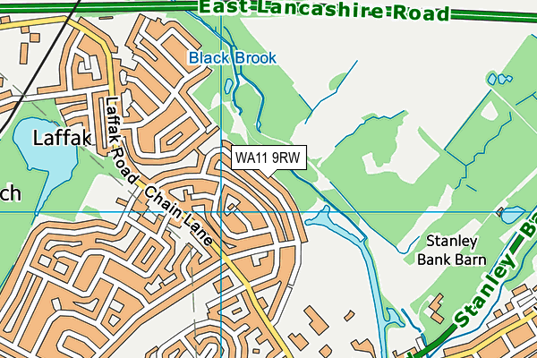 WA11 9RW map - OS VectorMap District (Ordnance Survey) WA11 9RW map - OS VectorMap District (Ordnance Survey)