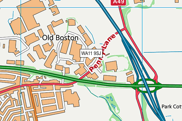 WA11 9SJ map - OS VectorMap District (Ordnance Survey) WA11 9SJ map - OS VectorMap District (Ordnance Survey)