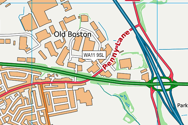 WA11 9SL map - OS VectorMap District (Ordnance Survey)