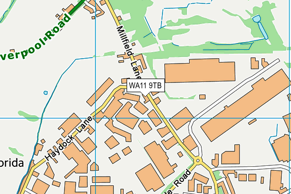 WA11 9TB map - OS VectorMap District (Ordnance Survey) WA11 9TB map - OS VectorMap District (Ordnance Survey)