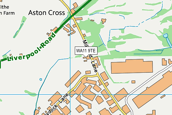 WA11 9TE map - OS VectorMap District (Ordnance Survey) WA11 9TE map - OS VectorMap District (Ordnance Survey)