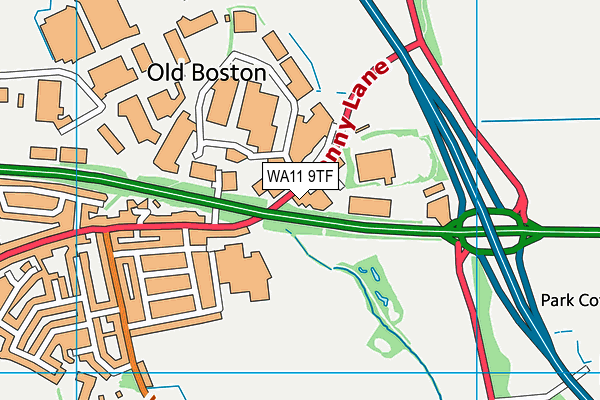 WA11 9TF map - OS VectorMap District (Ordnance Survey) WA11 9TF map - OS VectorMap District (Ordnance Survey)