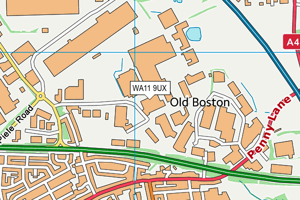 WA11 9UX map - OS VectorMap District (Ordnance Survey)