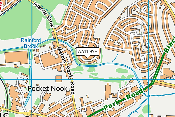 WA11 9YE map - OS VectorMap District (Ordnance Survey) WA11 9YE map - OS VectorMap District (Ordnance Survey)