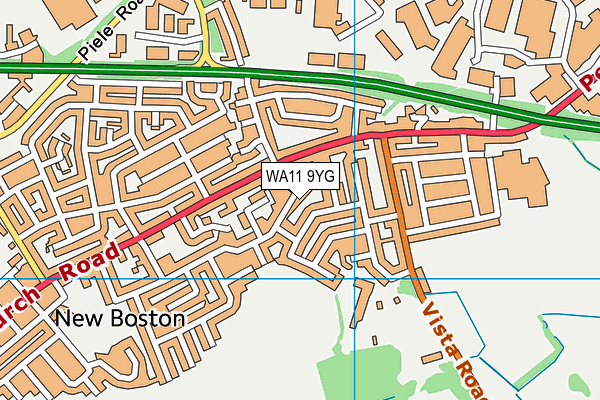 WA11 9YG map - OS VectorMap District (Ordnance Survey) WA11 9YG map - OS VectorMap District (Ordnance Survey)