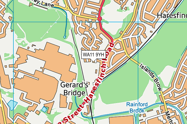 WA11 9YH map - OS VectorMap District (Ordnance Survey) WA11 9YH map - OS VectorMap District (Ordnance Survey)