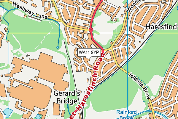 WA11 9YP map - OS VectorMap District (Ordnance Survey) WA11 9YP map - OS VectorMap District (Ordnance Survey)