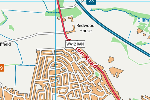 WA12 0AN map - OS VectorMap District (Ordnance Survey)