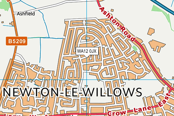WA12 0JX map - OS VectorMap District (Ordnance Survey)