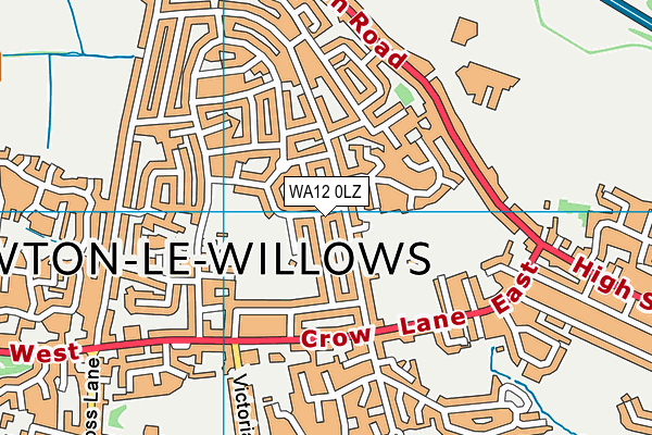 WA12 0LZ map - OS VectorMap District (Ordnance Survey) WA12 0LZ map - OS VectorMap District (Ordnance Survey)
