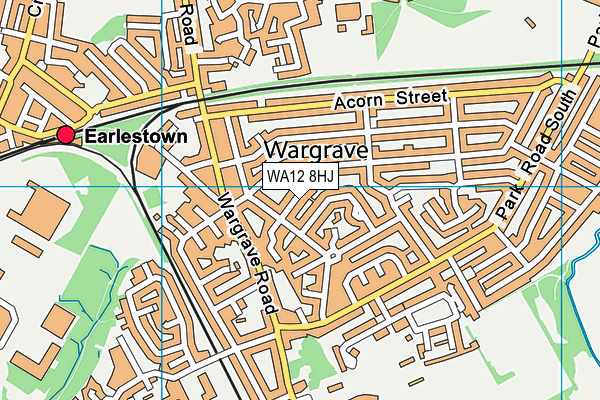 WA12 8HJ map - OS VectorMap District (Ordnance Survey) WA12 8HJ map - OS VectorMap District (Ordnance Survey)