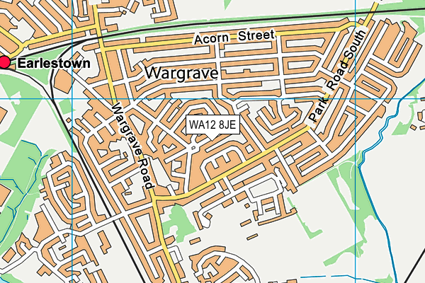 WA12 8JE map - OS VectorMap District (Ordnance Survey) WA12 8JE map - OS VectorMap District (Ordnance Survey)