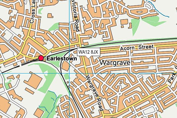 WA12 8JX map - OS VectorMap District (Ordnance Survey) WA12 8JX map - OS VectorMap District (Ordnance Survey)