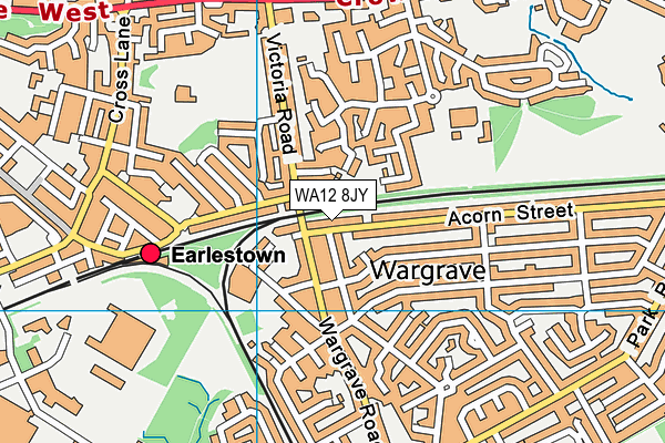 WA12 8JY map - OS VectorMap District (Ordnance Survey) WA12 8JY map - OS VectorMap District (Ordnance Survey)